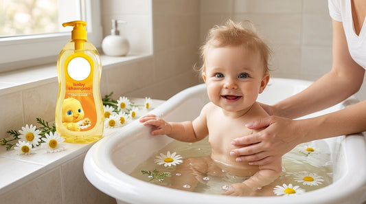 DALIN Baby, sampon, cu musetel, 700 ml – șampon pentru bebeluși cu formulă fără lacrimi și extract de mușețel