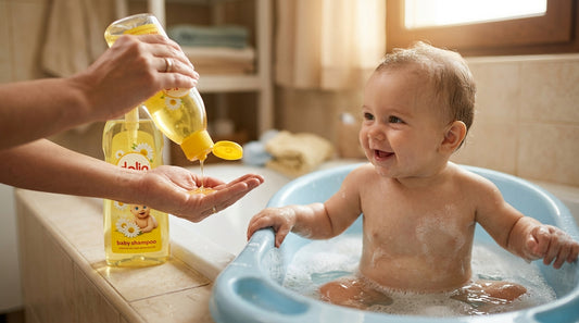 Șampon DALIN Baby cu mușețel 700 ml folosit în baia bebelușului