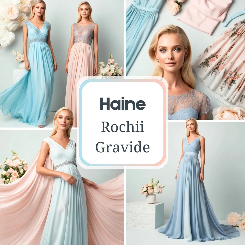 Rochii elegante și confortabile pentru gravide de la Infant.ro, cu motive tradiționale românești