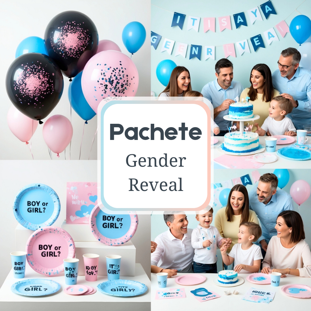 Pachet Gender Reveal: Accesorii pentru petrecerea de dezvăluire a genului de la Infant.ro