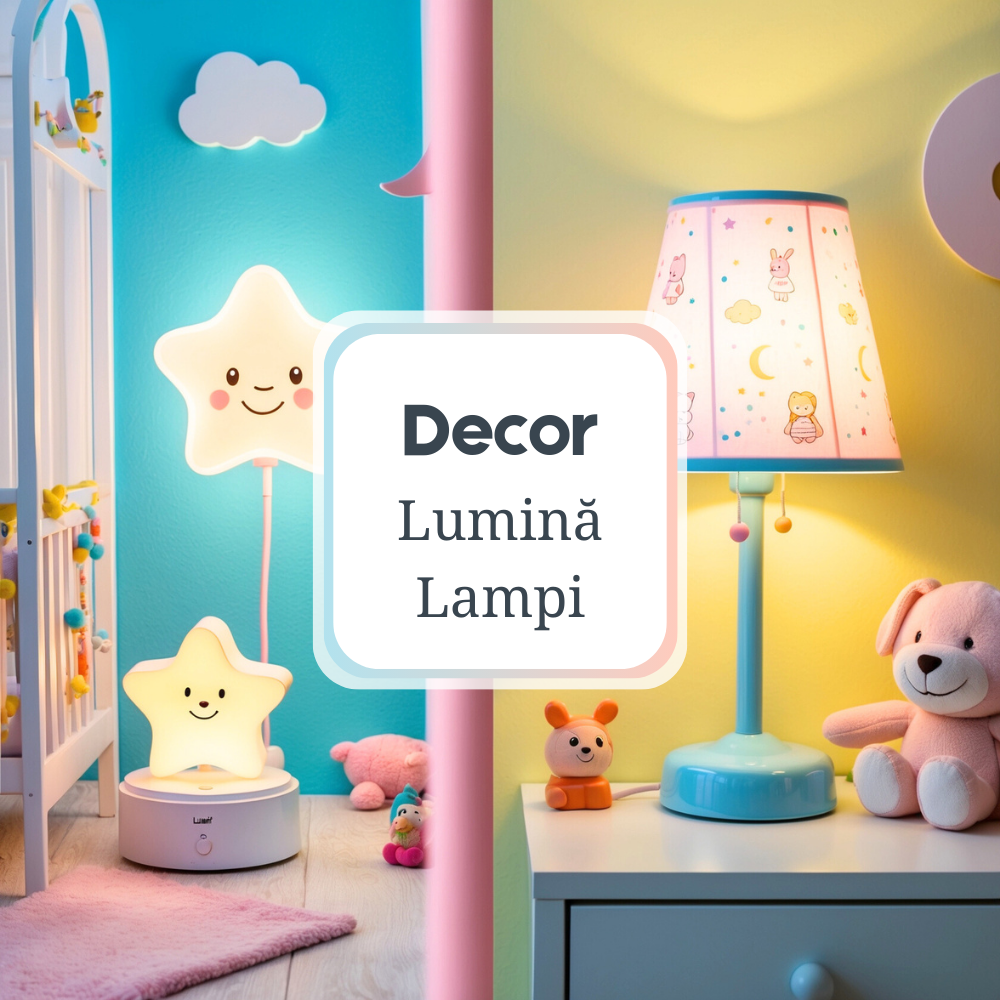 Lumină de Noapte și Lampi, Iluminare jucăușă și prietenoasă pentru camera copilului, cu forme drăguțe și culori vesele.