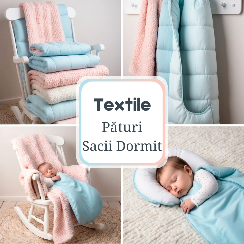 Pături și Sacii de Dormit, Confort maxim și siguranță pentru somnul bebelușului, cu pături moi și saci de dormit ajustabili.
