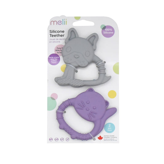 SET 2 JUCARII DENTITIE SILICON MELII MODEL BULLDOG + PISICA - Imagine 1 [ps:ce955309-d935-44be-adb0-cc2b94b6f38e]