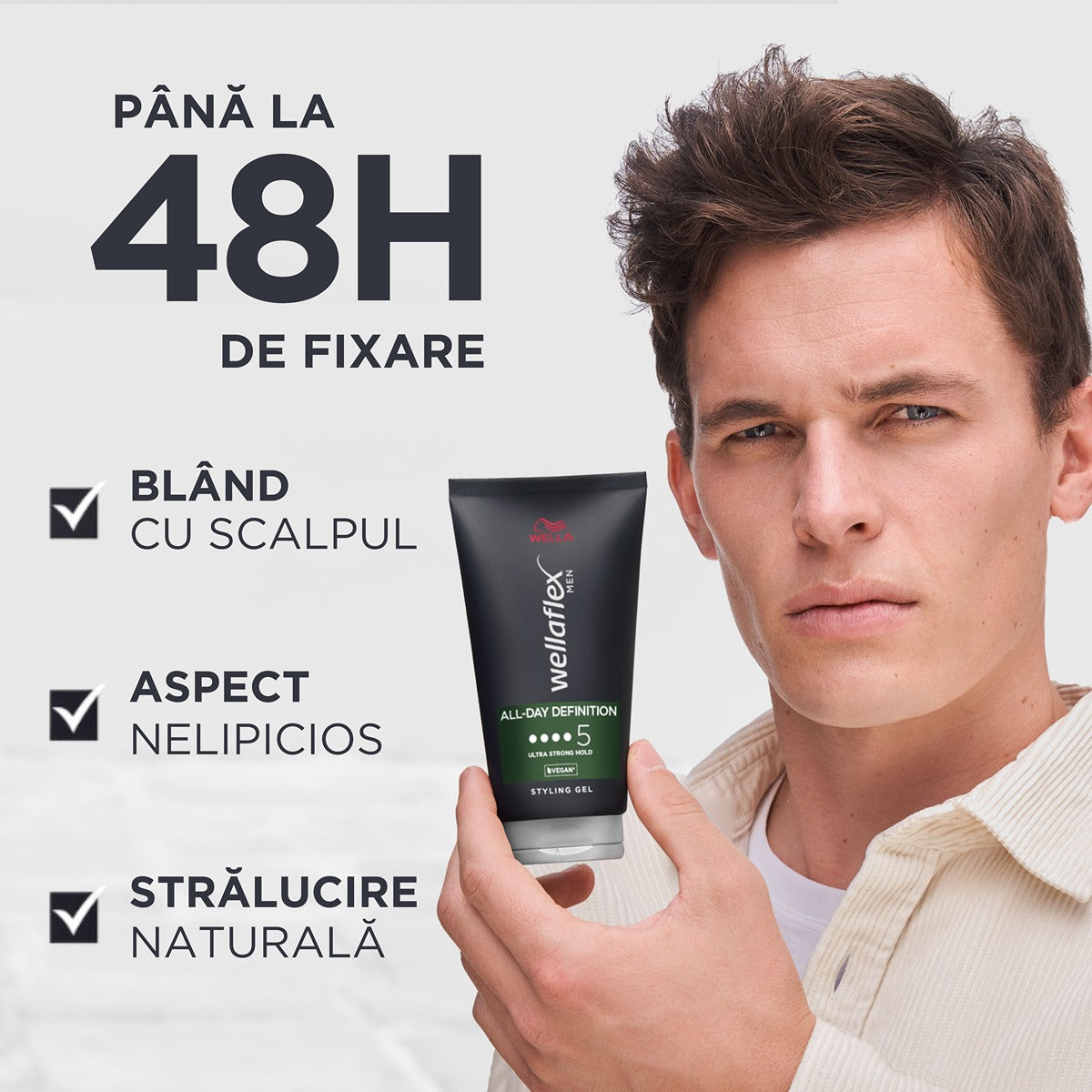 WELLAFLEX Men All-Day Definition, gel de par, cu fixare ultra puternica, fixare: 5/5, 150 ml - 1 [ps:dc0ca81e-4c93-4f1c-9774-2c9b7a5a74d0]