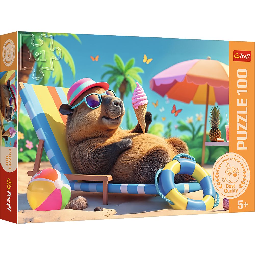 PUZZLE TREFL 100 RELAXARE IN STIL CAPIBARA - Imagine 1 [ps:6dd0c43a-f204-4596-8620-d0899582e561]