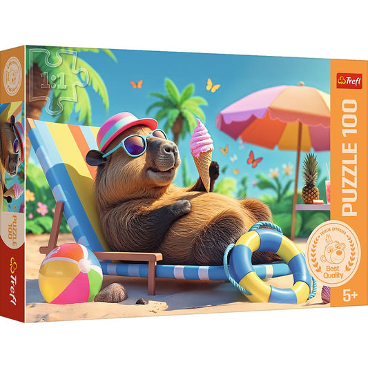 PUZZLE TREFL 100 RELAXARE IN STIL CAPIBARA - Imagine 1 [ps:6dd0c43a-f204-4596-8620-d0899582e561]