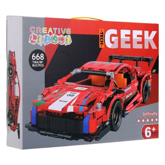 Cuburi Construcție Mașină de Curse Roșie Jumbo - 668 piese - Default Title (1) [ps:48a11a08-fefd-4035-8781-d491a4dfe409]