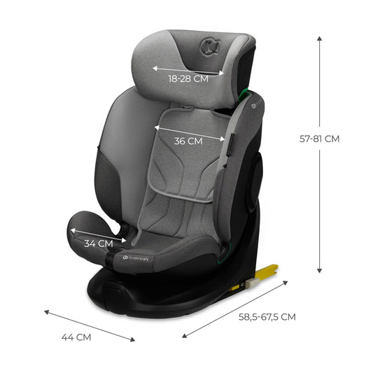 SCAUN AUTO KINDERKRAFT I-FIX, I-SIZE 40-150 CM, GRAPHITE - Gri