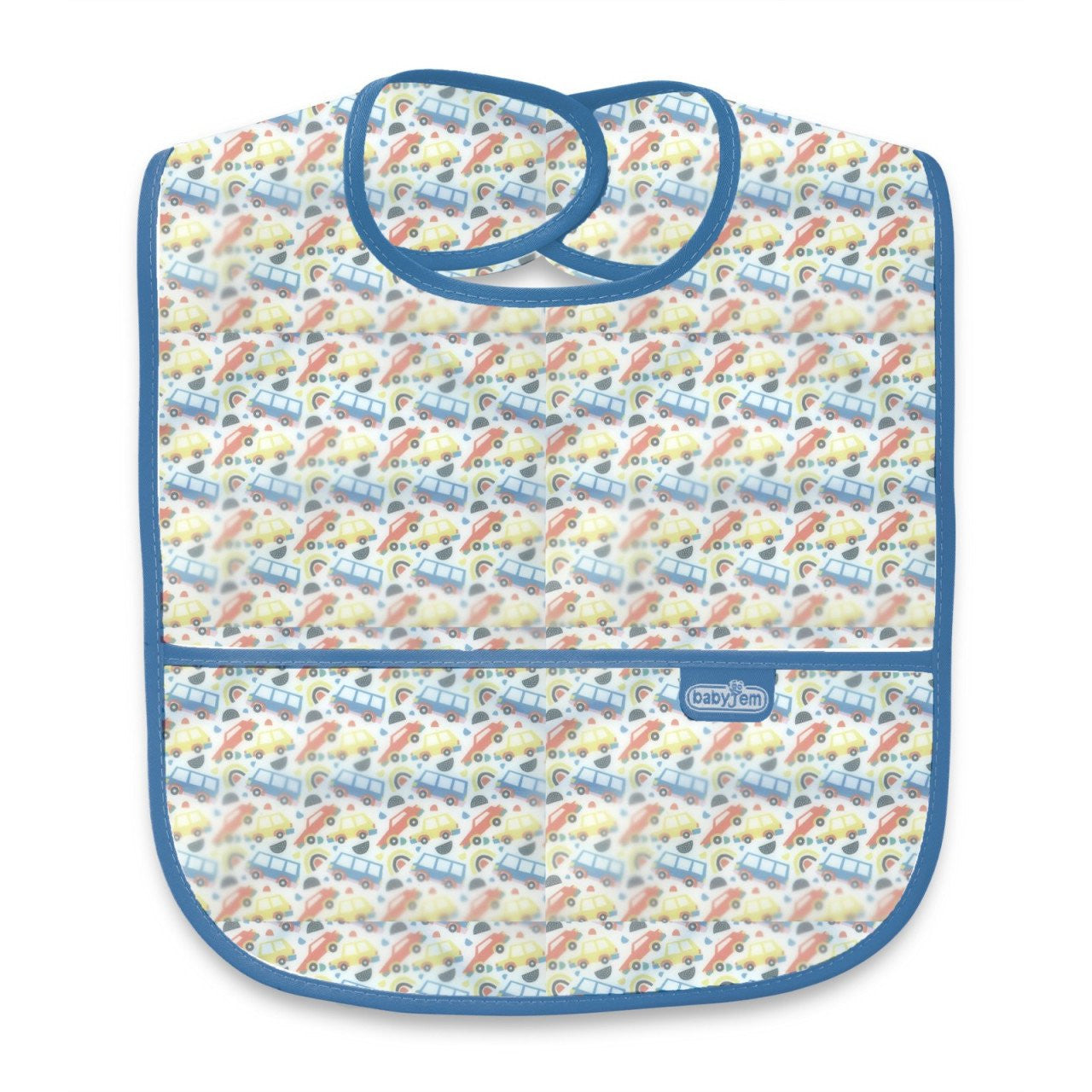 Baveta cu 2 fete si buzunar , BabyJem, 24x35 cm - Bleu [ps:41975e63-b43a-41c5-bc3d-2151152e5d0c]