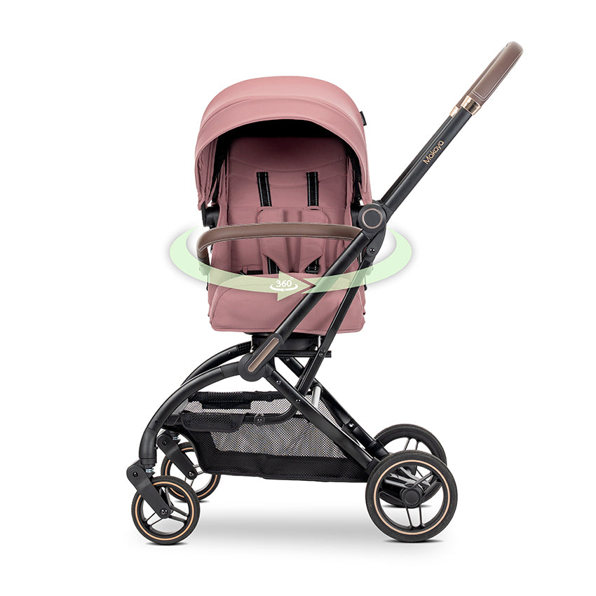 Cărucior Nou-Născut Lorelli Makaya, Scaun Rotativ 360°, - Pink (1) [ps:2cb18337-572e-42ca-ad32-b14d0effc46c]