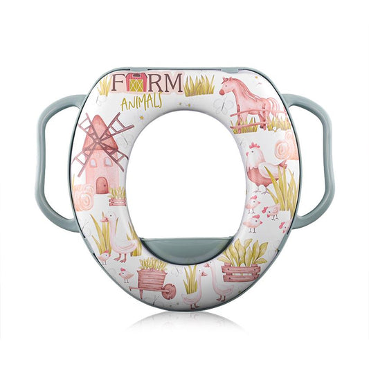 Reductor Toaletă Moale cu Manere Lorelli, Princess Pink - Farm green (1) [ps:b1a7e1d8-7bc6-4001-98bf-94e07991b76c]