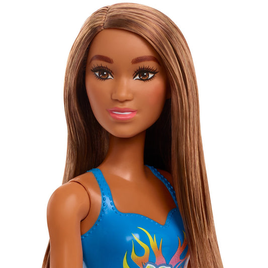 PAPUSA BARBIE SATENA CU COSTUM DE BAIE ALBASTRU Mattel - Albastru