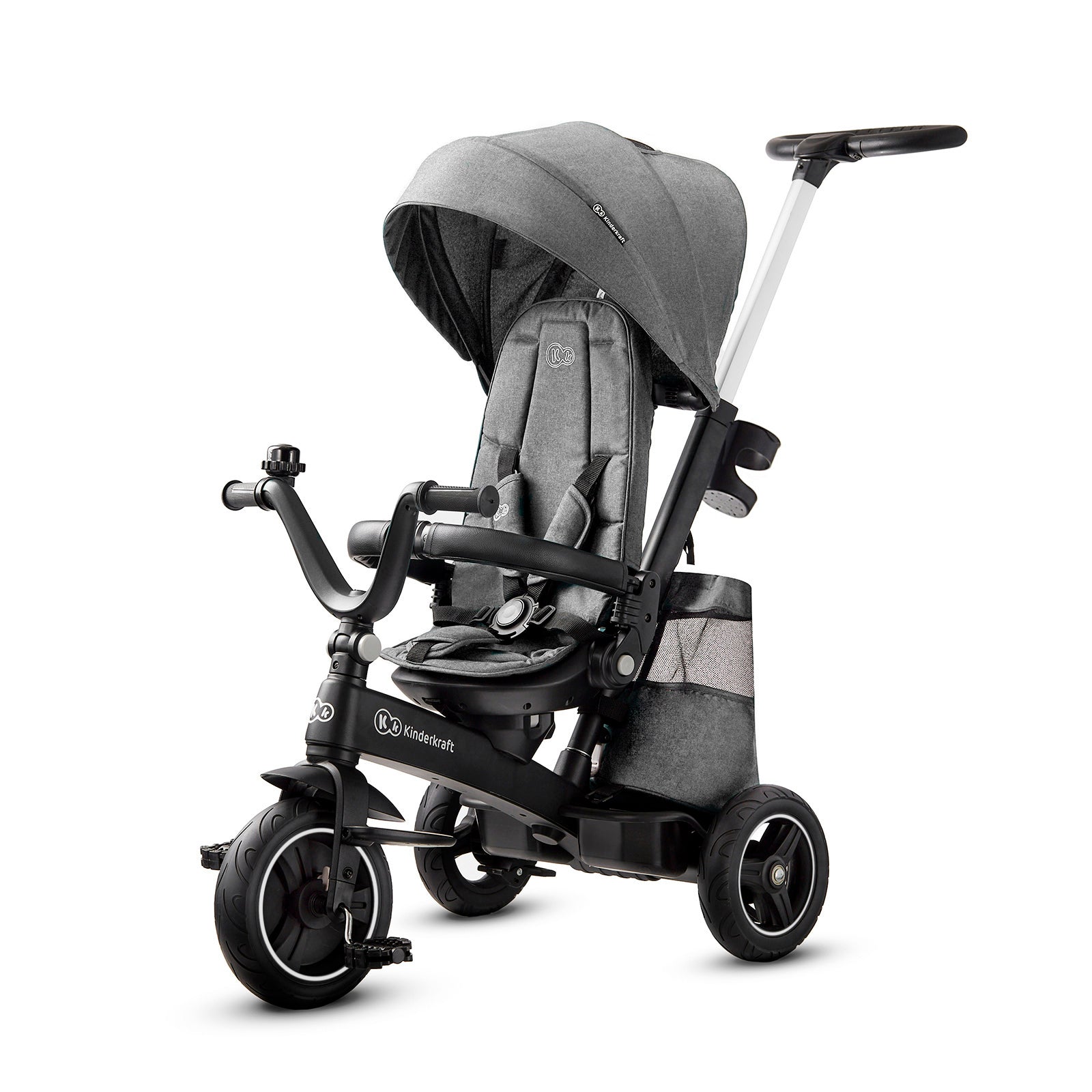 TRICICLETA KINDERKRAFT EASYTWIST, PLATINUM GREY - Gri Deschis
