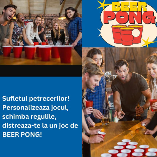 Joc Beer Pong Flippy - Set 24 Pahare și Mingi, Roșu - Roșu (1) [ps:69706b04-a2bf-4e0f-9087-12e6eda02f4a]