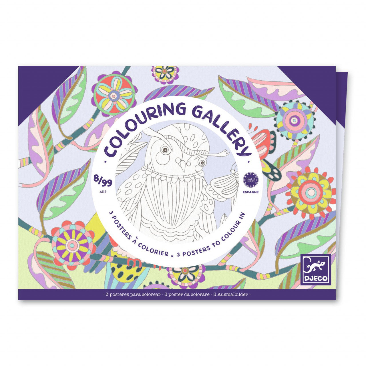 Mapa cu 3 postere de colorat Pasari, Djeco - Imagine 1 [ps:7c65571f-81de-4115-8043-40f712f2d6fb]