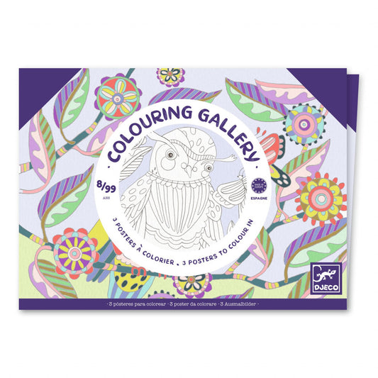 Mapa cu 3 postere de colorat Pasari, Djeco - Imagine 1 [ps:7c65571f-81de-4115-8043-40f712f2d6fb]