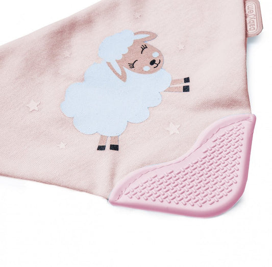 Baveta triunghi cu accesoriu dentitie BabyJem Cowboy Bib - Roz [ps:1a00a443-c224-4231-9542-a1896f7ba6c3]