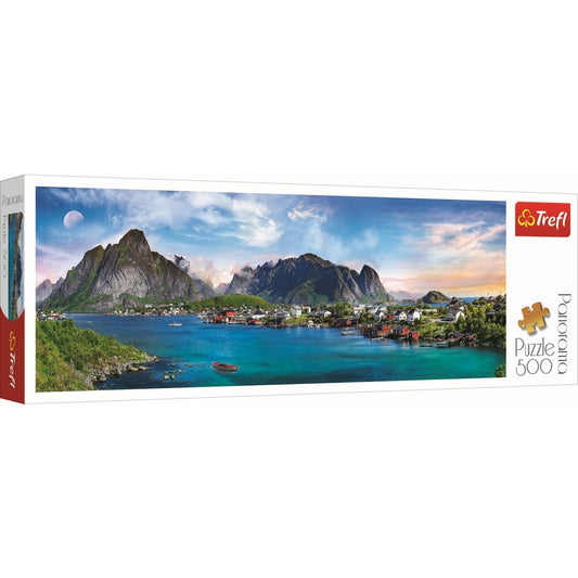 PUZZLE TREFL PANORAMA 500 ARHIPELAGUL NORVEGIAN LOFOTEN - Imagine 1 [ps:55f805f9-5c49-4175-b99d-bf208ec86490]