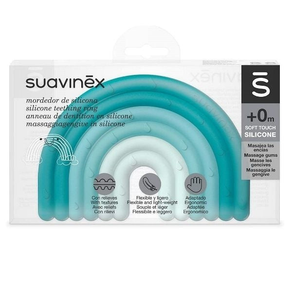 Inel de dentiție din silicon Curcubeu, albastru, Suavinex - Albastru [ps:2b938424-7e4f-46be-b61c-655ab745af24]