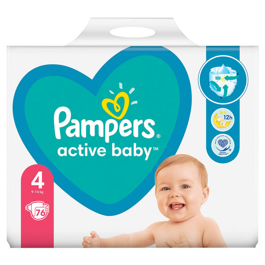 PAMPERS Active Babyscutece, scutece, 9-14 kg, marime 4, - Imagine 1