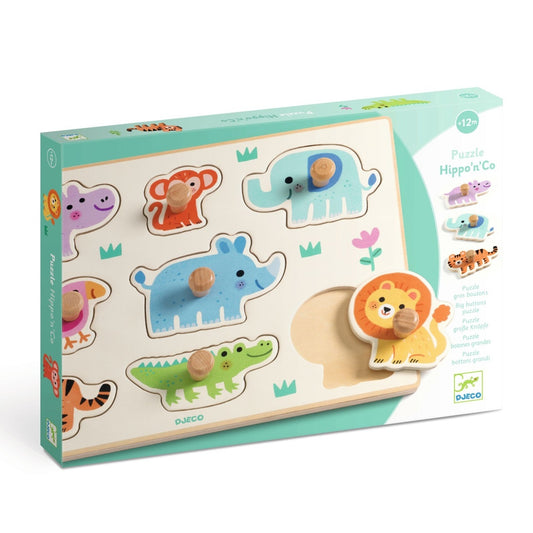 Puzzle din lemn cu animale salbatice, Djeco - Imagine 1 [ps:d502f257-9446-4470-9f88-d6e741c757da]
