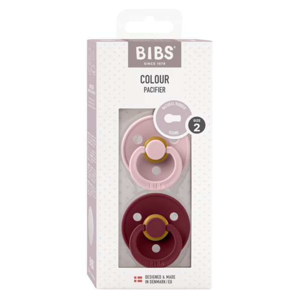 Set 2 Suzete BIBS Colour Latex, Tetina Simetrică, 0 luni - Pink Plum/Elderberry (1) [ps:293c274b-8b0b-46fc-b1a6-c1a804baea0f]