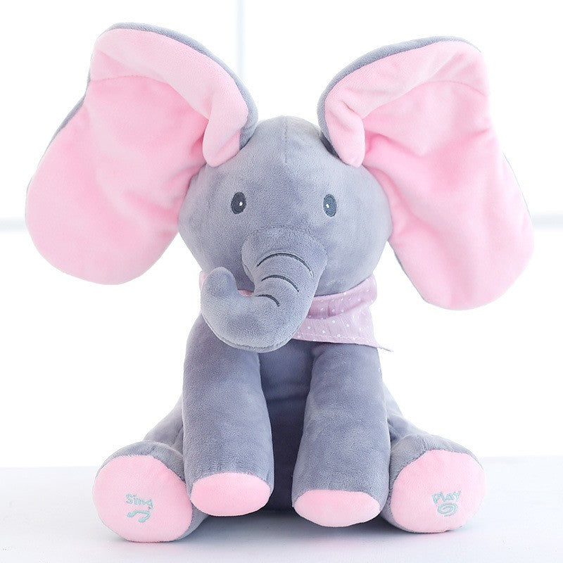 Elefantel Interactiv Flippy Peek-a-boo, Roz-Gri, 30 cm - Default Title (1) [ps:023c1b7c-d8a8-4ad2-b6b0-6de491092d8c]