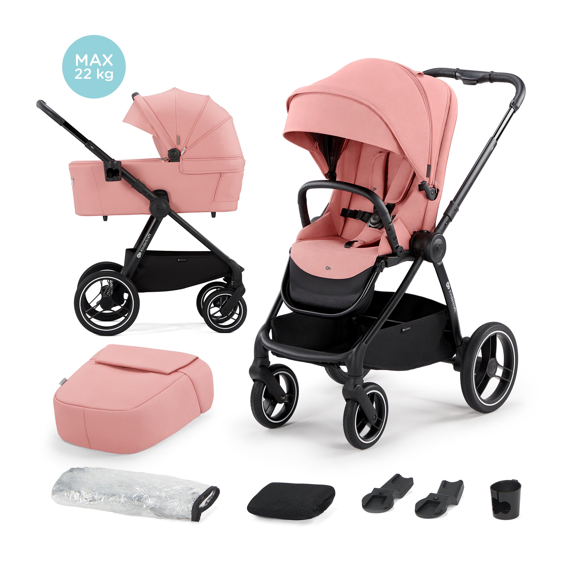 CARUCIOR MULTIFUNCTIONAL KINDERKRAFT NEA, 2 IN 1, ASH PINK - Imagine 1 [ps:2c67a7a7-b796-4292-89f5-2704ee5cf451]