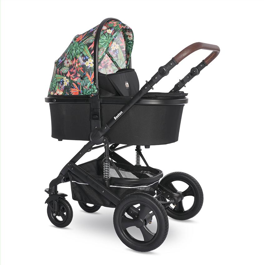 Cărucior Transformabil Lorelli Boston, 0-22 kg, Dolphin Grey - Tropical Flowers (1) [ps:e6792ac2-4f04-41a5-befc-d85a61b7b097]