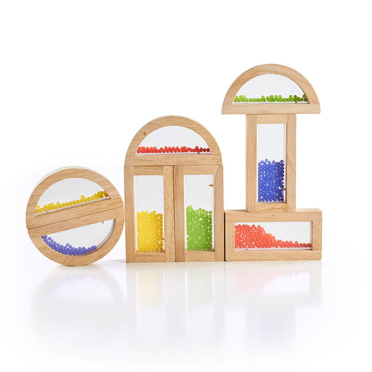 Rainbow Blocks Guidecraft - Blocuri Senzoriale cu Sclipici - Cu Margele Colorate (1) [ps:81071a13-5127-4a6f-865e-998e62491937]