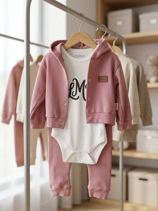 Compleu Bebe Lamra Turcoaz 9-12 Luni - Brand INFANT - Roz Pudrat (1) [ps:0b8c2554-cfca-4d0e-ac3e-2caa158d0988]
