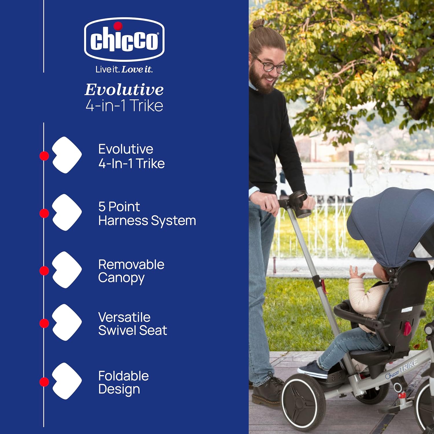 Tricicleta Evolutiva Chicco 4 in 1 cu copertina si - Albastra (1) [ps:c09b9489-960b-4122-94f4-354f46e08887]