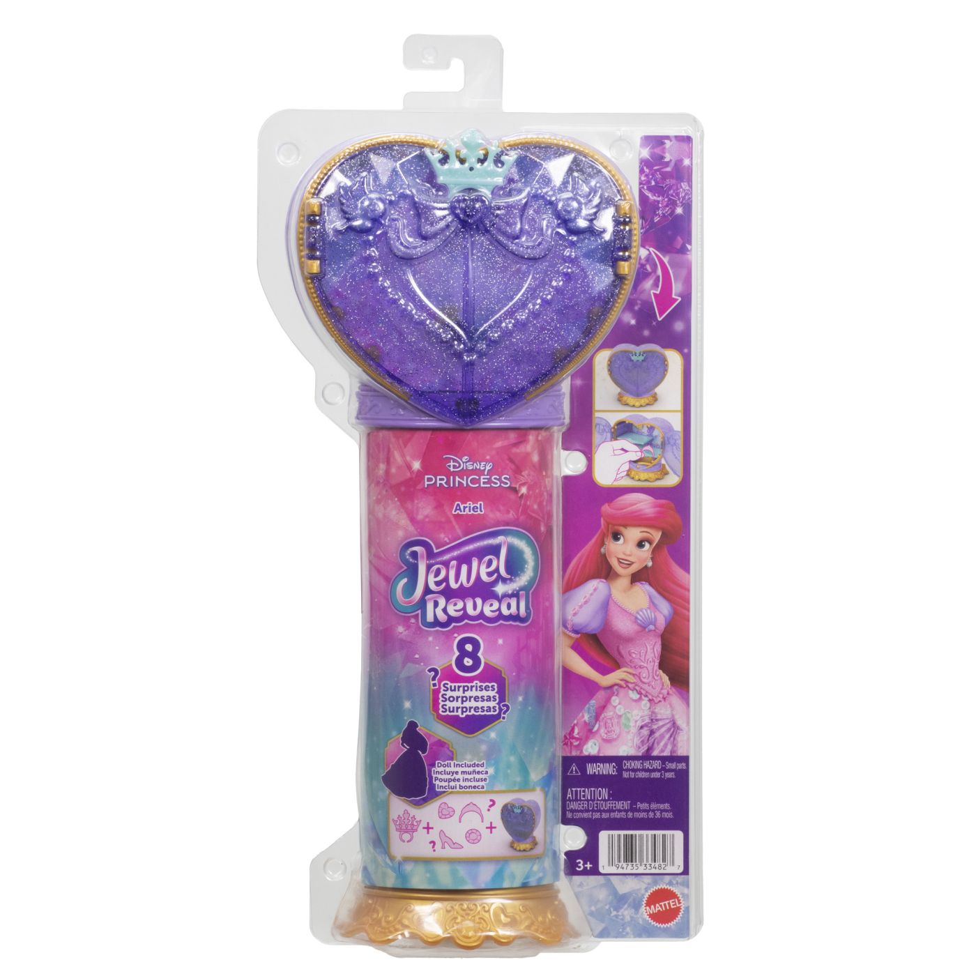 DISNEY PRINCESS JEWEL REVEAL PAPUSA ARIEL Mattel - Imagine 1