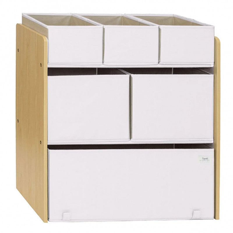 Organizator din material reciclat pentru jucarii, Cream, 3 Sprouts [ps:686d1ec7-5f7c-4d80-bded-830b201f49aa]