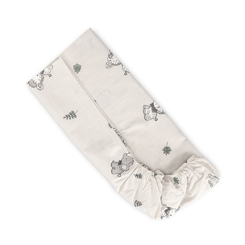 Cearceaf Patut Lorelli, 98x65 cm, Bumbac Ranforce, Rose Sky - Beige Jungle (1) [ps:9b1706d3-18ec-4e04-abb3-962933b5f0fa]