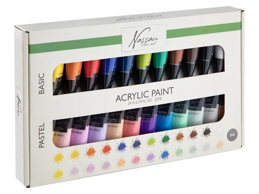 Set 24 Culori Acrilice Fine Art Nassau - Bază și Pastel - Default Title (1) [ps:b62e3703-4872-48d7-8f8a-501bafaad24d]