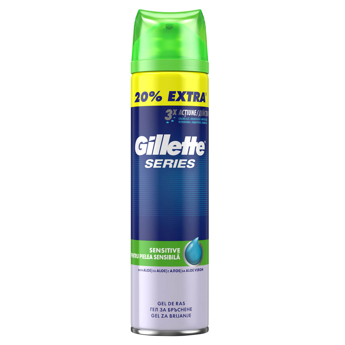 GILLETTE Series Sensitive, gel de ras, 200+40 ml - Imagine 1