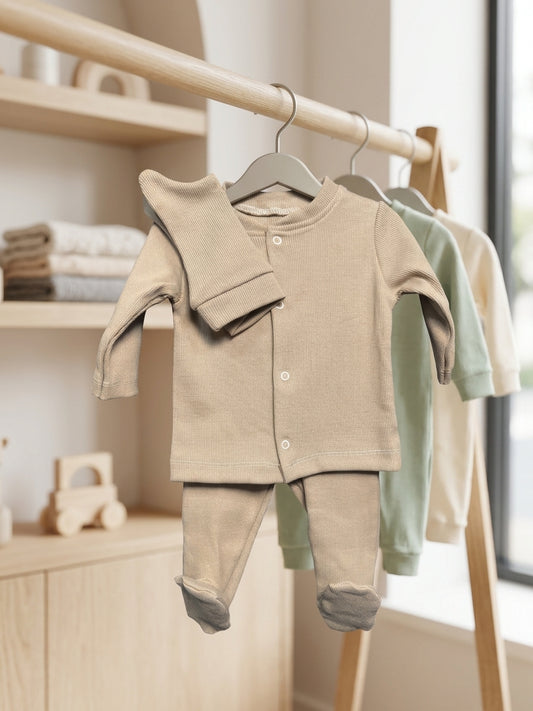 Set Nou-Născut Tricot Reiat cu Căciuliță Roz 0-3 Luni INFANT - Bej (1) [ps:7f6c0f97-3ab8-4281-85ed-8c06009cf5be]