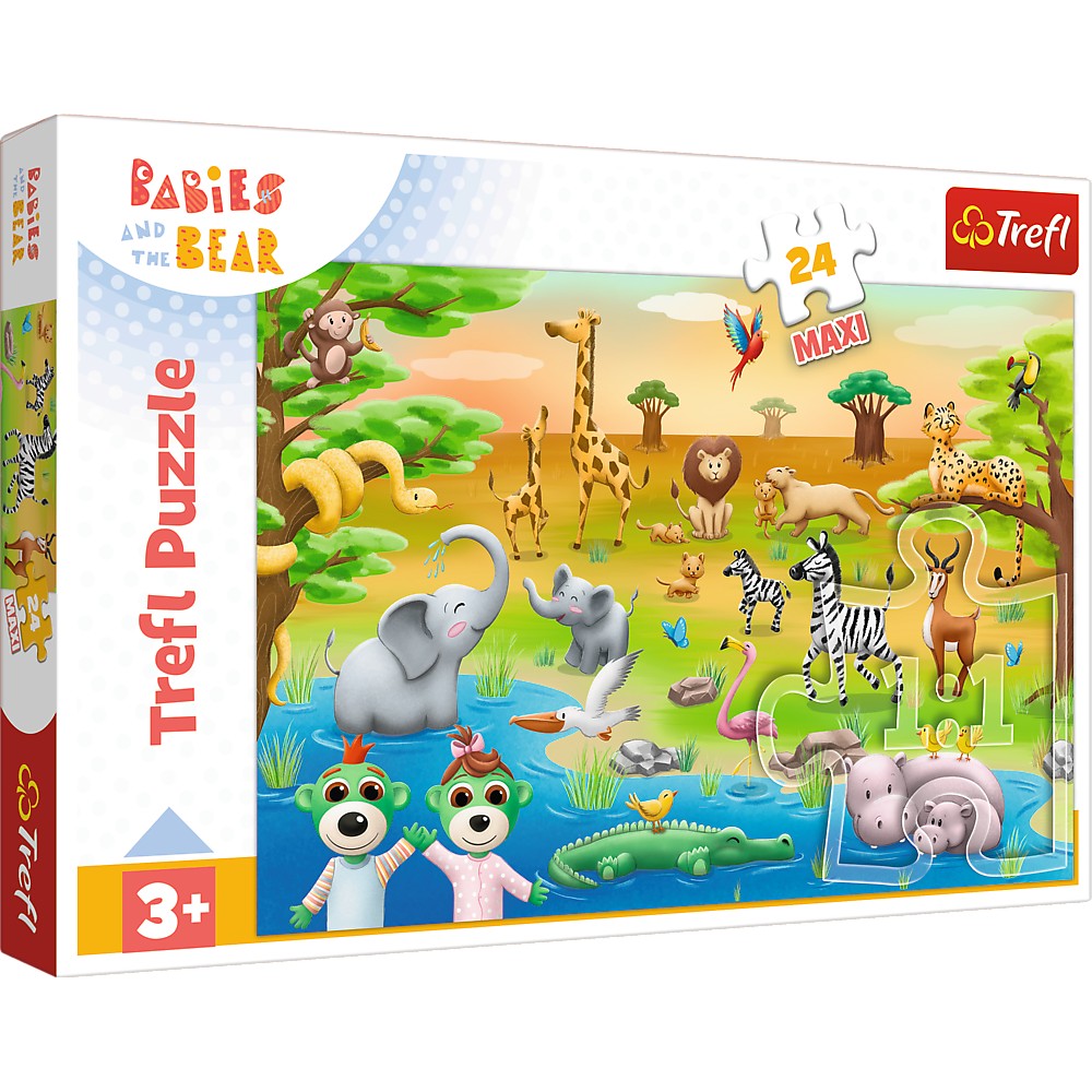 PUZZLE TREFL 24 MAXI BABIES AND THE BEAR SAFARI - Imagine 1 [ps:2c361e86-29d9-438a-a81d-3ac7b72fa18f]