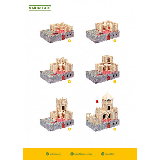 Set constructie arhitectura Vario Fort, 194 piese din - Imagine 1