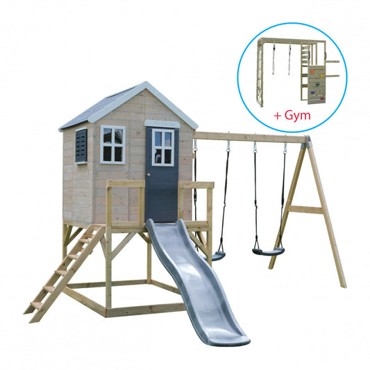 M28G_G - Casuta de gradina Grey Lodge cu tobogan, leagan - Imagine 1 [ps:af055fda-12b6-4be7-b8fd-8d674a56961d]