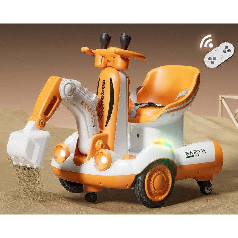 Excavator Electric Flippy cu Telecomandă, Maro, +2 Ani - Galben (1) [ps:1cc7d442-482a-4563-8d86-458ab7cd95c3]