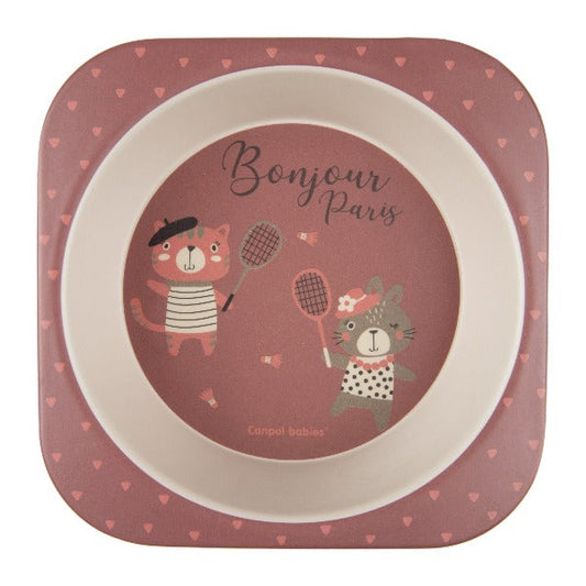 Canpol babies Set veselă 5 elemente BONJOUR PARIS rosu inchis (farfurie, bol, pahar, lingurita, furculita) 9/227_red [ps:484482df-db27-4207-aec3-dac26abc5a92]
