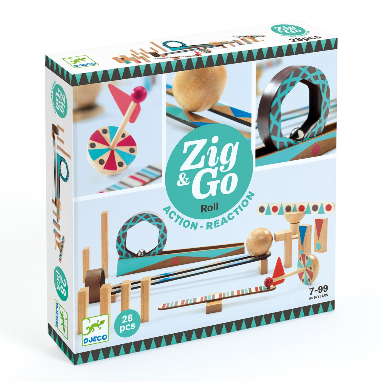 Set de constructie trasee Zig & Go Roll 28 piese, Djeco - Imagine 1 [ps:3fd93acb-9142-4176-97c9-109422b07aae]