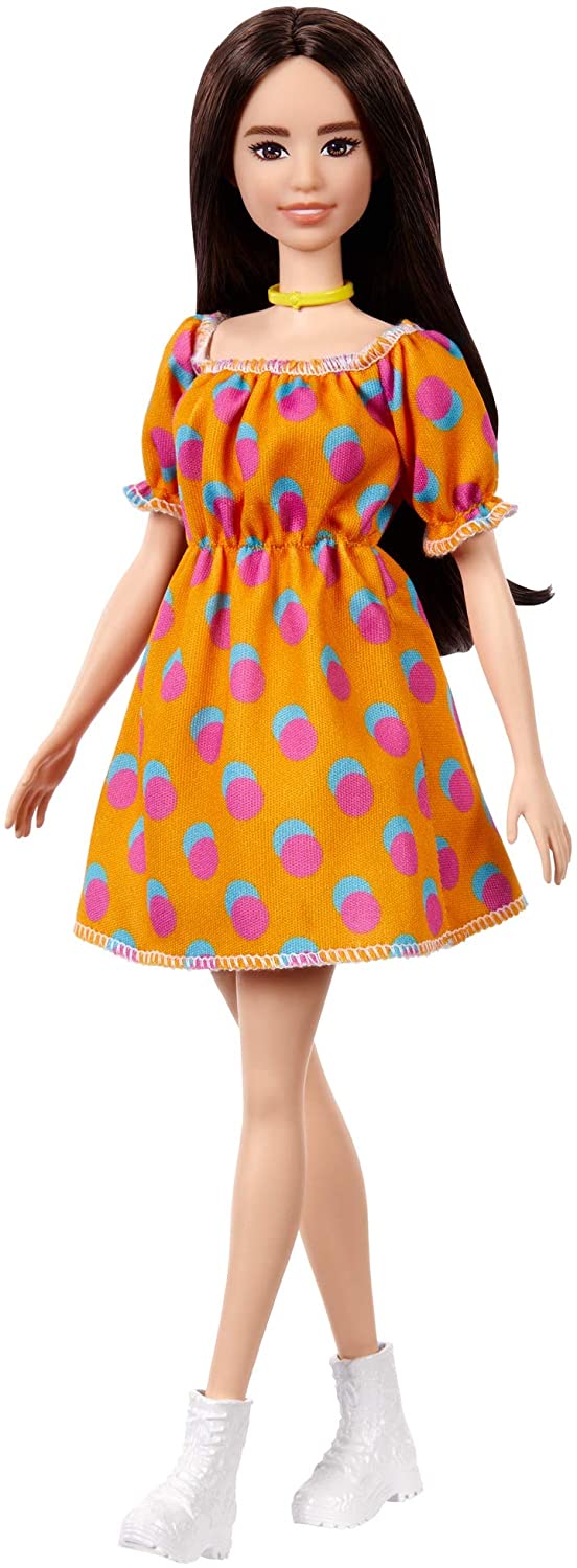 PAPUSA BARBIE FASHIONISTA SATENA CU ROCHITA PORTOCALIE CU BULINE [ps:cd3ffdc3-2789-4ae6-8ccc-d27489bcbe3b]
