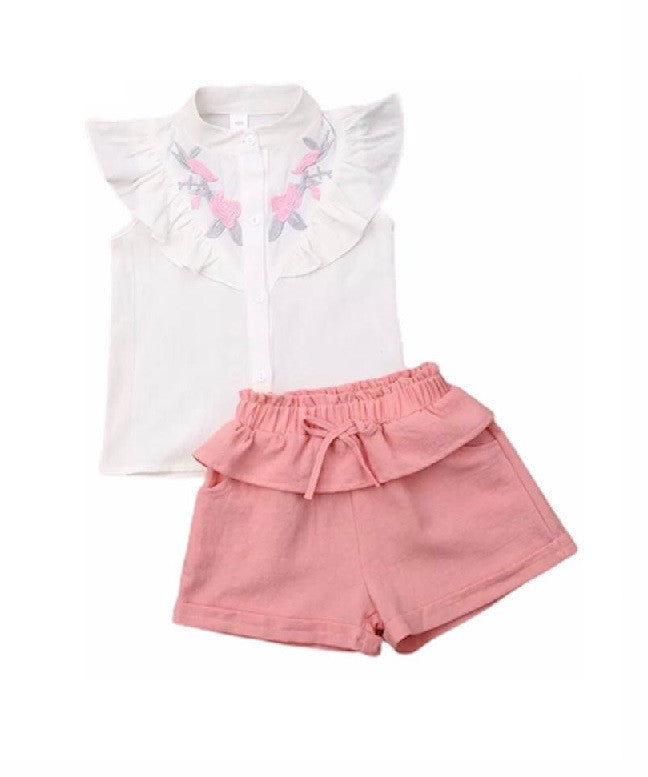 Set camasuta si pantaloni cu broderie Drool (Culoare: Galben, Marime: 110) [ps:20c71bed-8e72-4657-a4bd-026ad142e4c2]