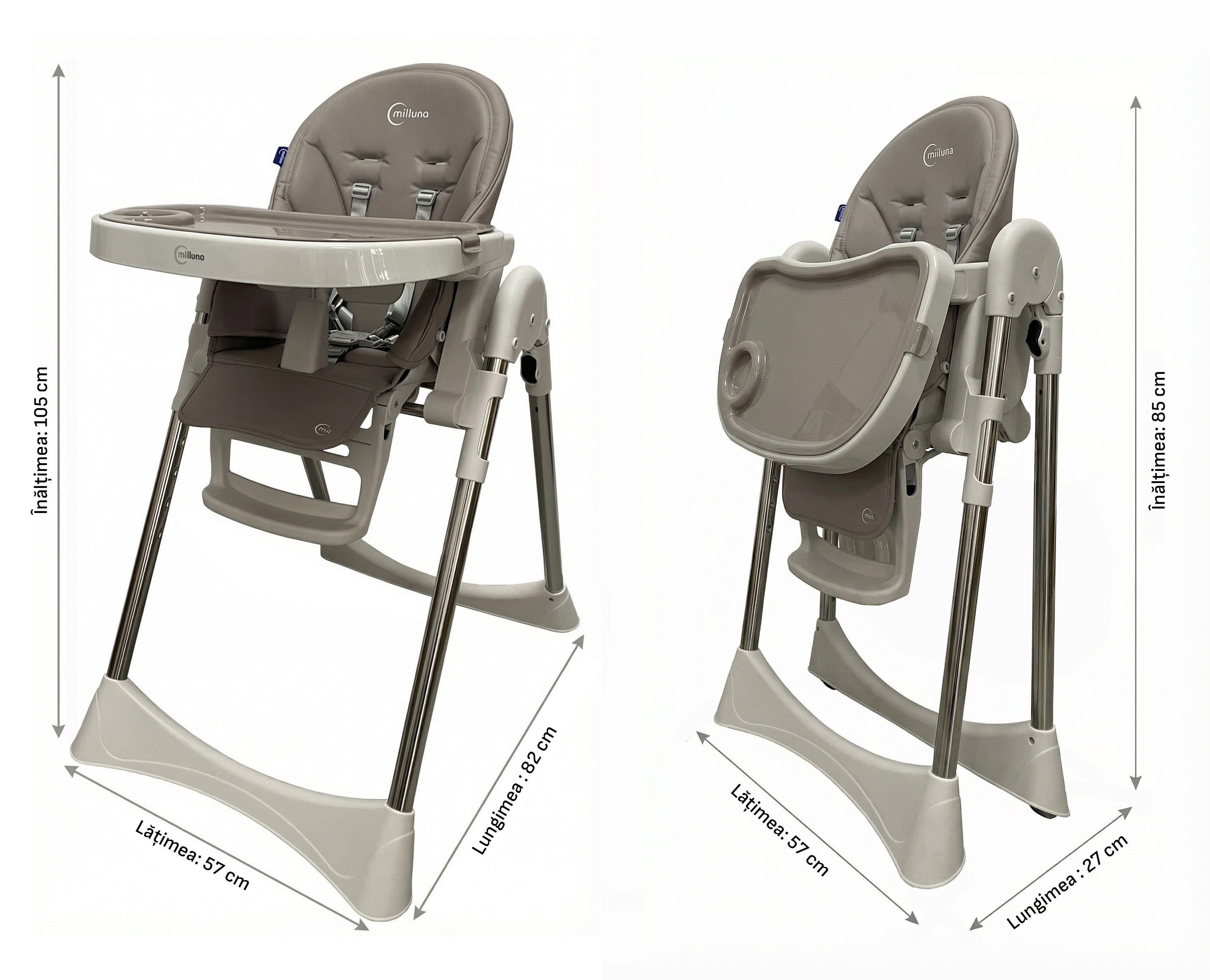 MIILUNA SCAUN DE MASA PLIABIL ANDROMEDA, GREY VIVA TOYS - Imagine 1