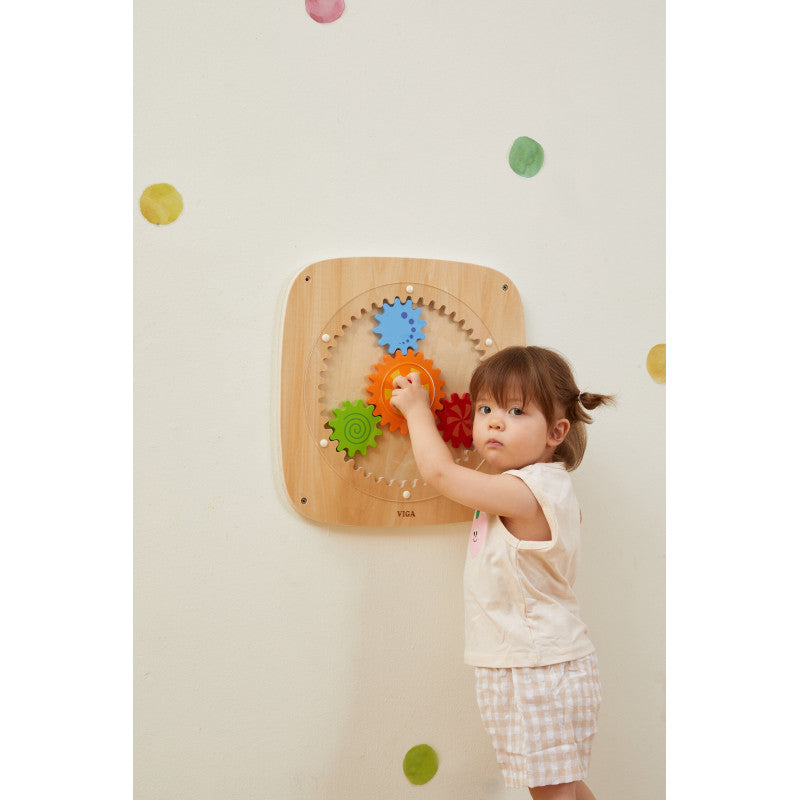 Panou senzorial de perete Roti dintate colorate, Viga - Imagine 1