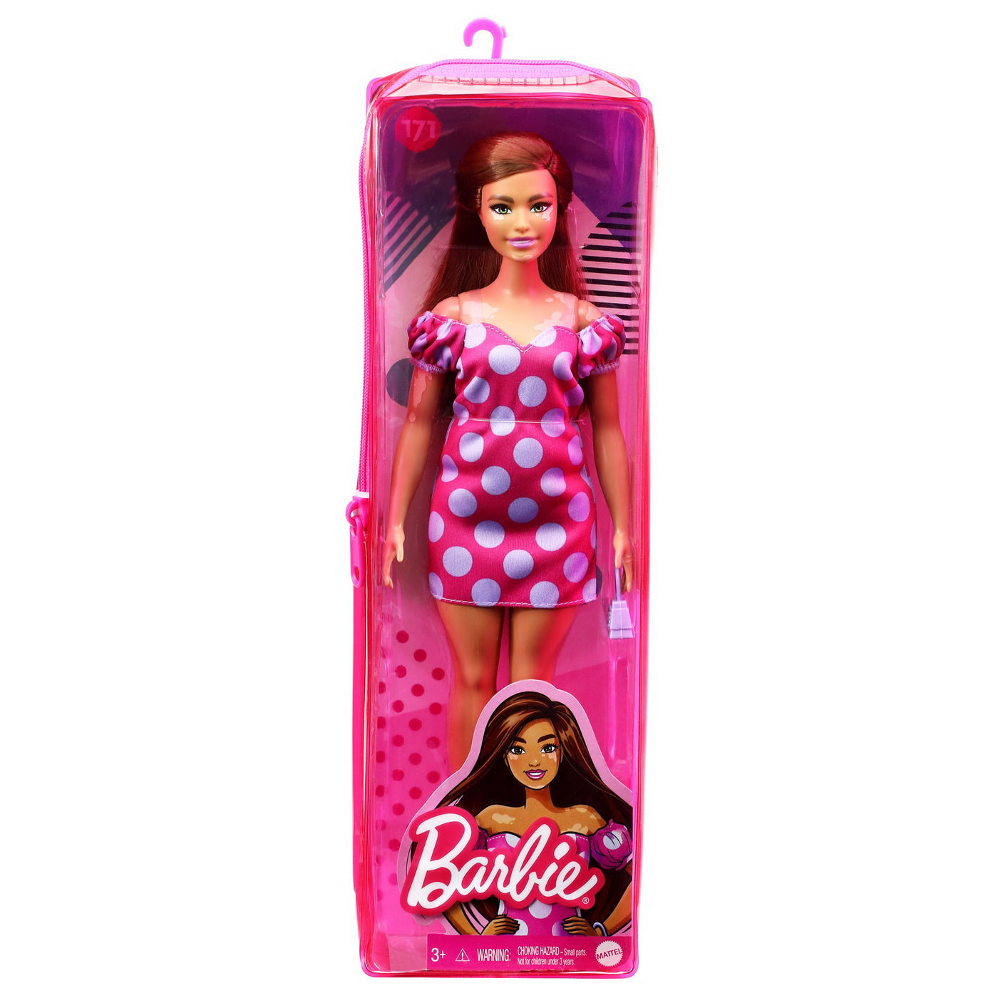 PAPUSA BARBIE FASHIONISTA SATENA CU ROCHIE ROZ CU BULINE - Imagine 1