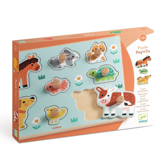 Puzzle din lemn cu butoni, Djeco - Imagine 1 [ps:40b97e4b-fff4-43ff-ba5c-d76ea9626c0a]